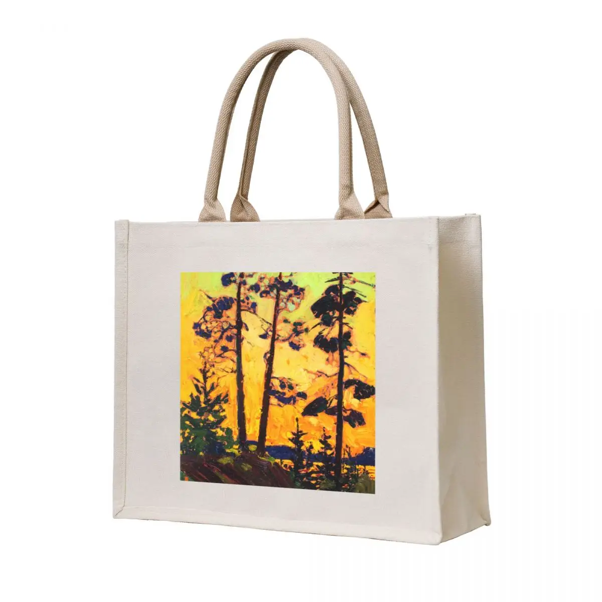 

Tom Thomson - Pine Trees at Sunset - 1915 Tote Bag reusable grocery bags Gift bag Canvas bag for women canvas shopping