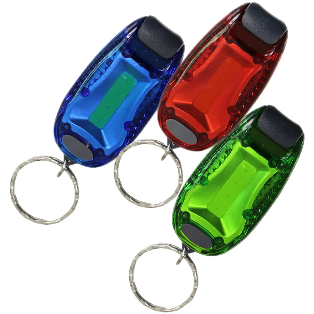 3 Pcs Tailights Backpack Multifunctional LED Keychain Safety Warning for Biking Night