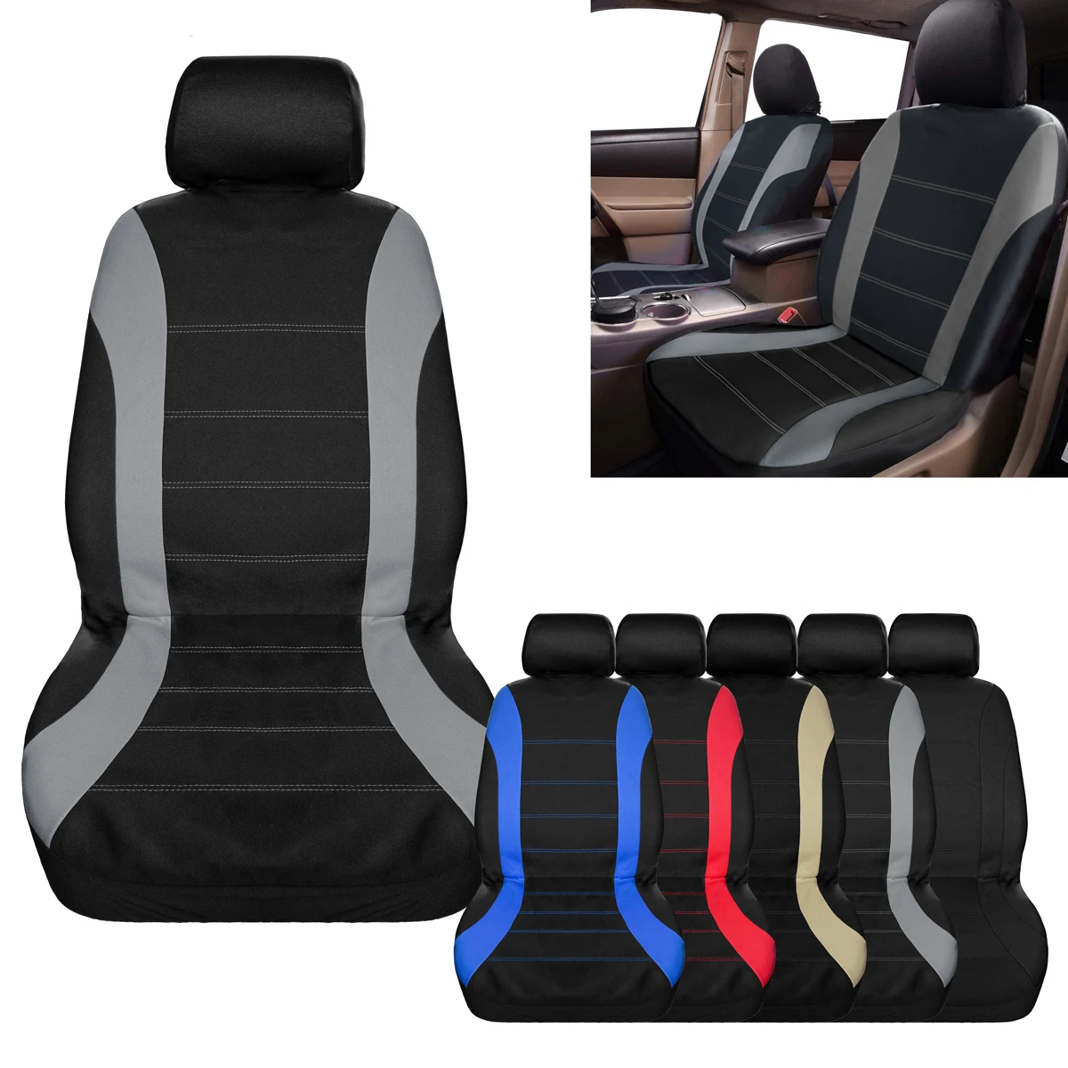 Fundas de asiento de coche de tela transpirable, conjunto completo Universal, apto para Lada Priora, Renault Logan, accesorios interiores para camiones y SUV