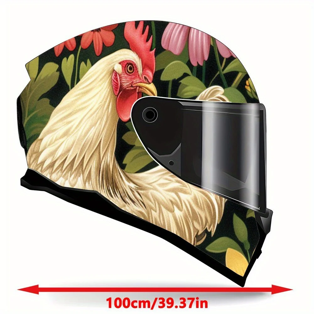 Farm Chicken Flock Print Full Helmet Wrap Sticker Motorcycle Helmet Racing Graphic Decal Vinyl Wrap Helmet Decorative Sticker Wa