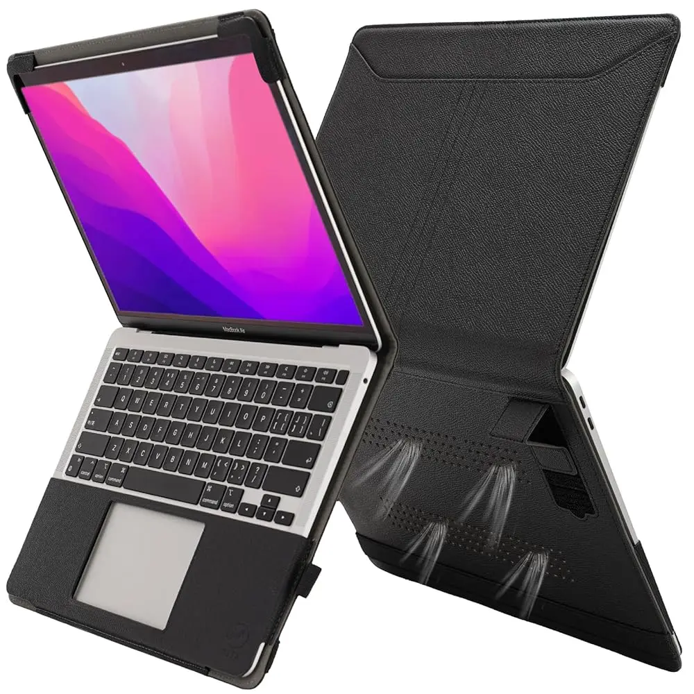 

Free ShippingTYTX Compatible with MacBook Air 13 Inch Case 2018-2021 PU Leather with Stand & Vents for Model A2337 M1 A2179 A193
