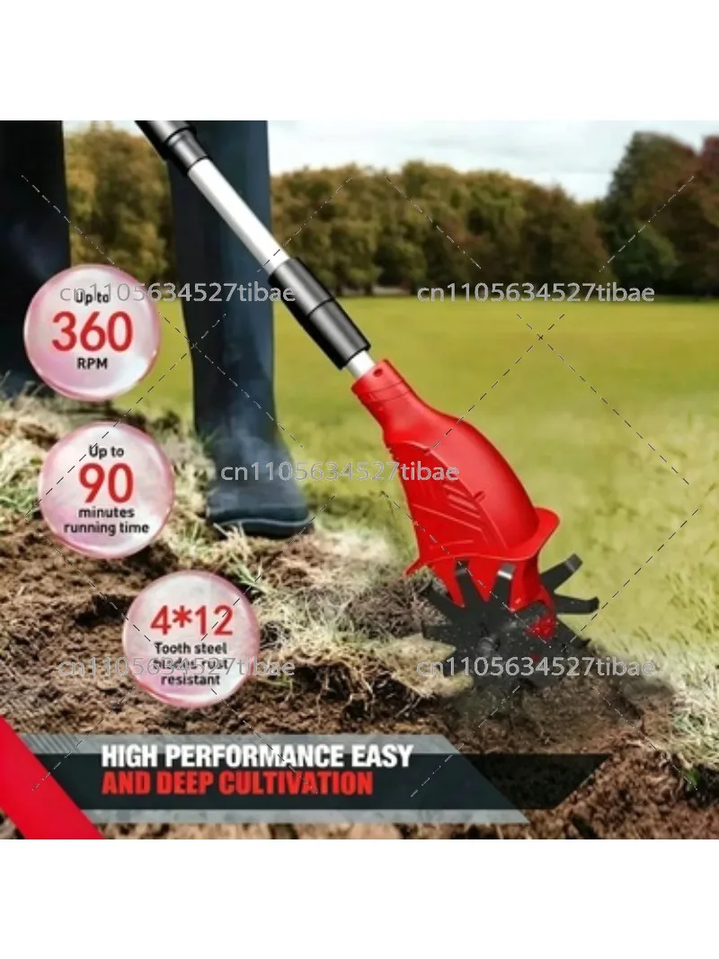 4000W Electric Tiller Cultivator Cordless Garden Soil Rotavator Portable Weeder