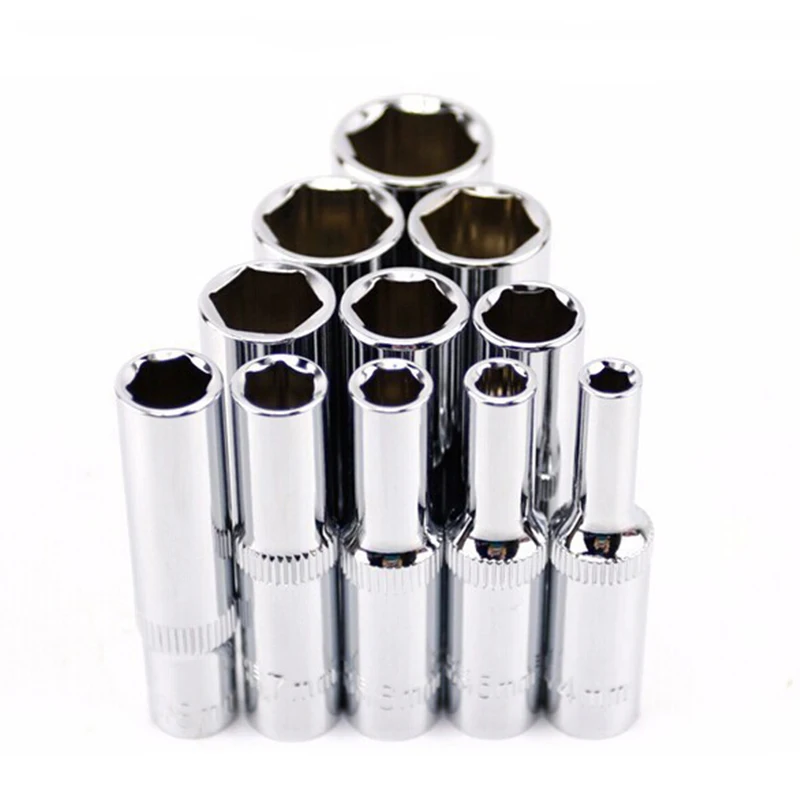 1PCS 1/4 "ไดรฟ์ชุดซ็อกเก็ตลึก CRV เครื่องมือ6จุดยาวซ็อกเก็ต Hex Repair เครื่องมือ
