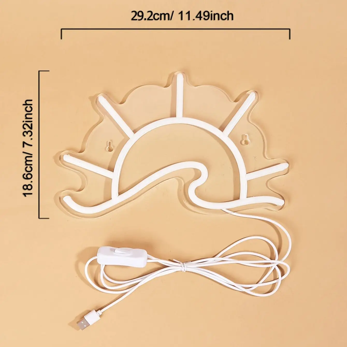 Chi-buy LED Neon Sun And Wave USB Powered Neon Signs Decor Lamp Signs Birthday Gift Wall Art For Bedroom Room Bar Shop
