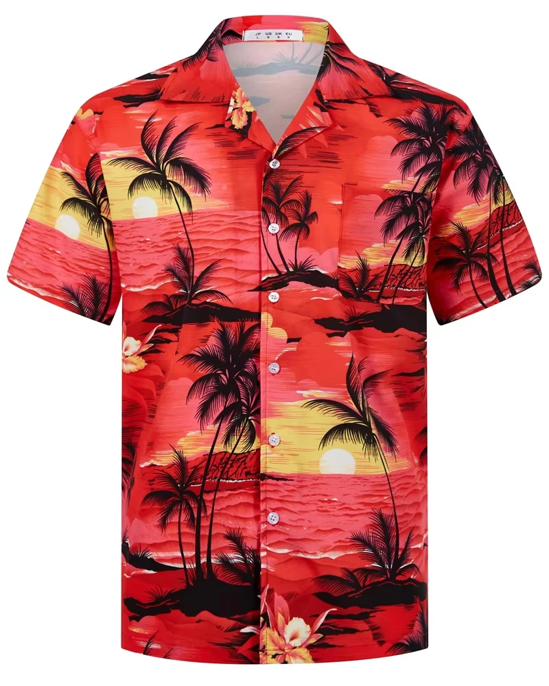 

Hot Sell Summer Retro Hawaiian Shirts Beach Shirt For Men 3D Print Men Holiday Buttonup Blouse Men Hawaiian Short Sleeve Shirt