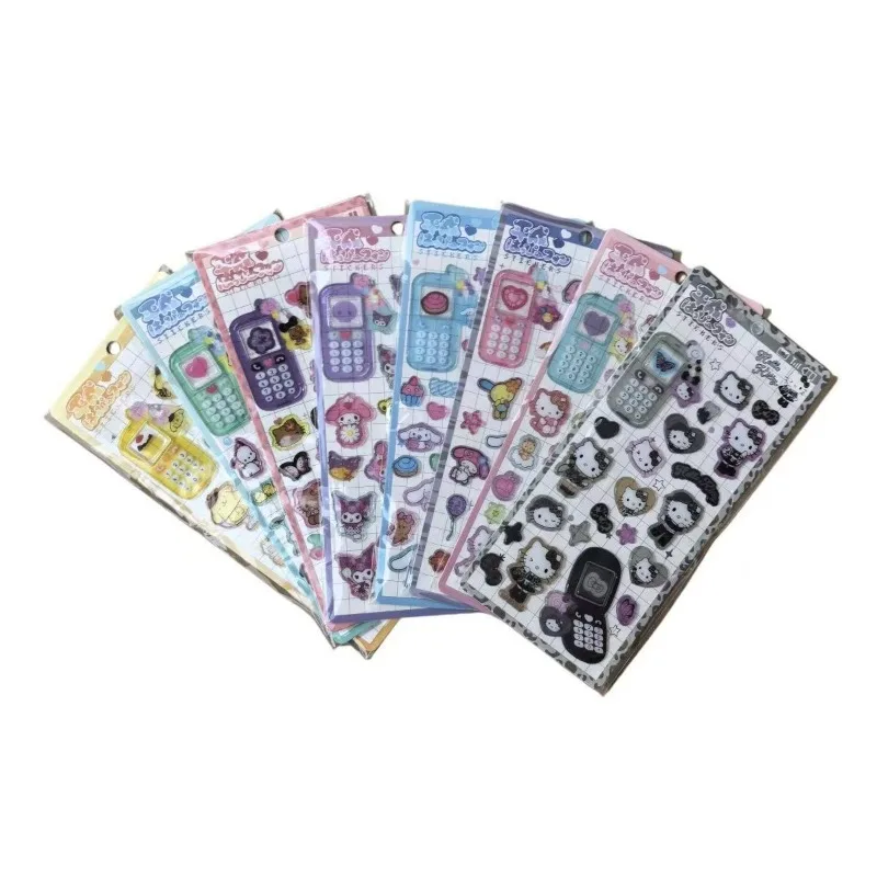 Sanrio 3D Puffy Stickers Set, Cute Cinnamoroll Kuromi My Melody Cartoon Crystal Epoxy Phone Laptop Scrapbook DIY Deco Stickers view 6