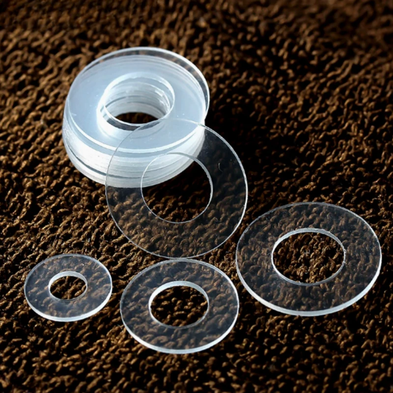 M1.2 M1.4 M1.7 M1.8 M2 M2.2 M2.3 M2.5 M3 M4 Hard Plastic PVC Transparent Insulating Plain Gasket Pad Ring Spacer Flat Washer