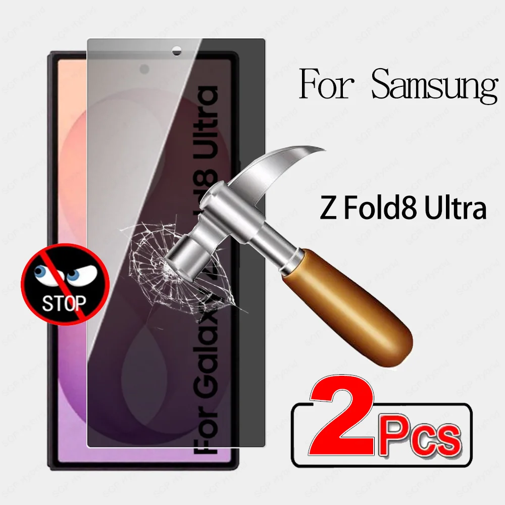 2Pcs Anti-Spy/Peep Privacy Tempered Glass Cover For Samsung Galaxy Z Fold8 Ultra ZFold8Ultra Fold 8 U Screen Protector Back Film