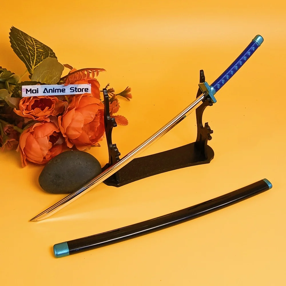 10 pulgadas Anime Bleach Katana tamaño Real Katana Grimmjow espada samurái Sabre Aizen Metal Ninja cuchillo hoja Unsharp juguete para regalo