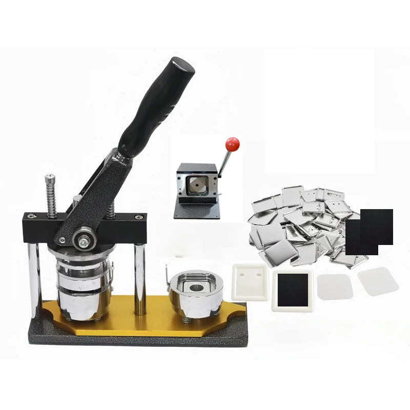 50 * 50Mm 2 * 2 inch square refrigerator magnetic manufacturing machine kit, including 500 sets of refrigerator magnetic