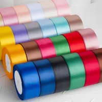 25yards/Roll 40mm Satin Ribbons Crafts Bow DIY Gift Wrap Wine Red Orange Yellow Green Blue Purple Black Gray Gold White Ribbons