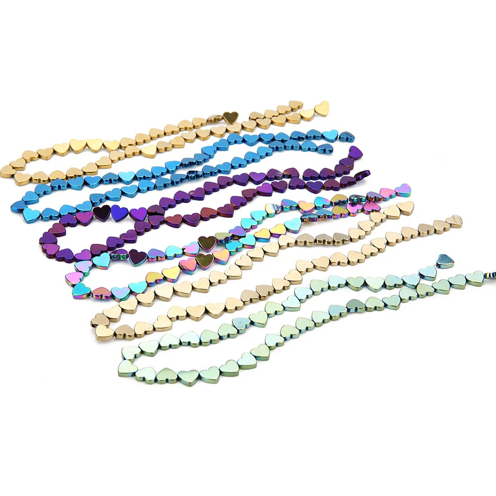 50 Stuks Plated Gekleurde Stenen Kralen Holle Hartvorm 8mm Hematiet voor DIY Sieraden Maken Kralen Armband Ketting Accessoires