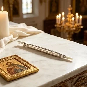 Luxury Orthodox Byzantine Cross Ballpoint Pen Zinc Alloy Gold Silver Tone Metal Writing Pen Religious Gift for Bible Study