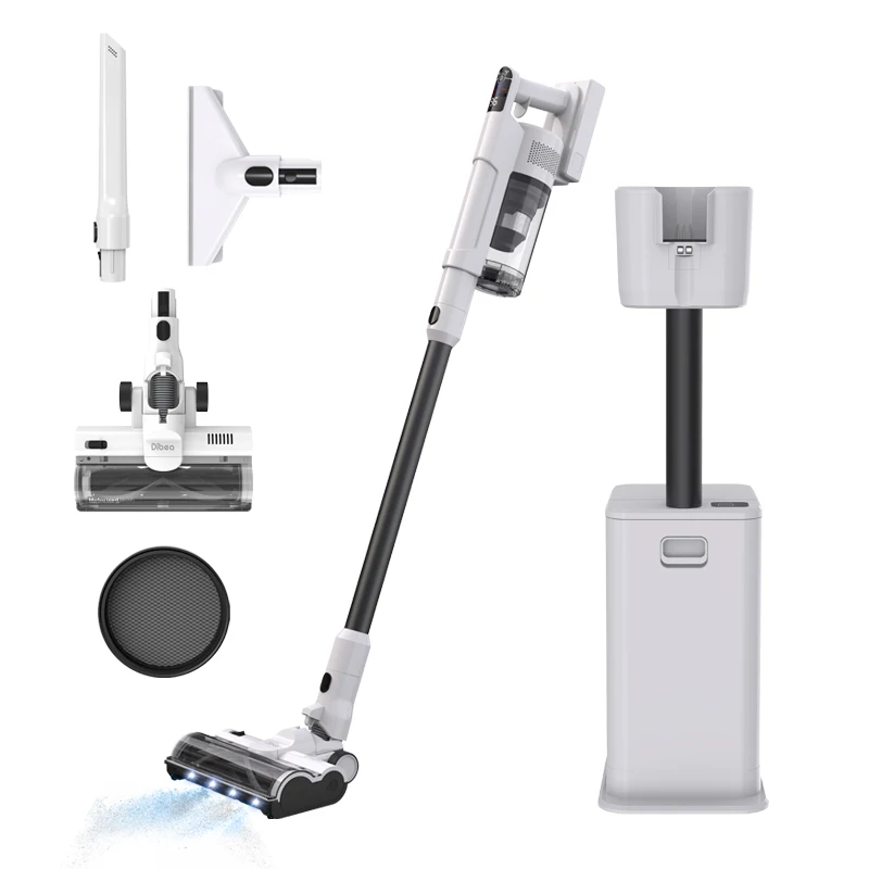 QiaozQiaozi vDibea F26JCT Cordless Vacuum Cleaner with Automatic Emptying Station and Powerful Suction Intelligent Dust Collecti