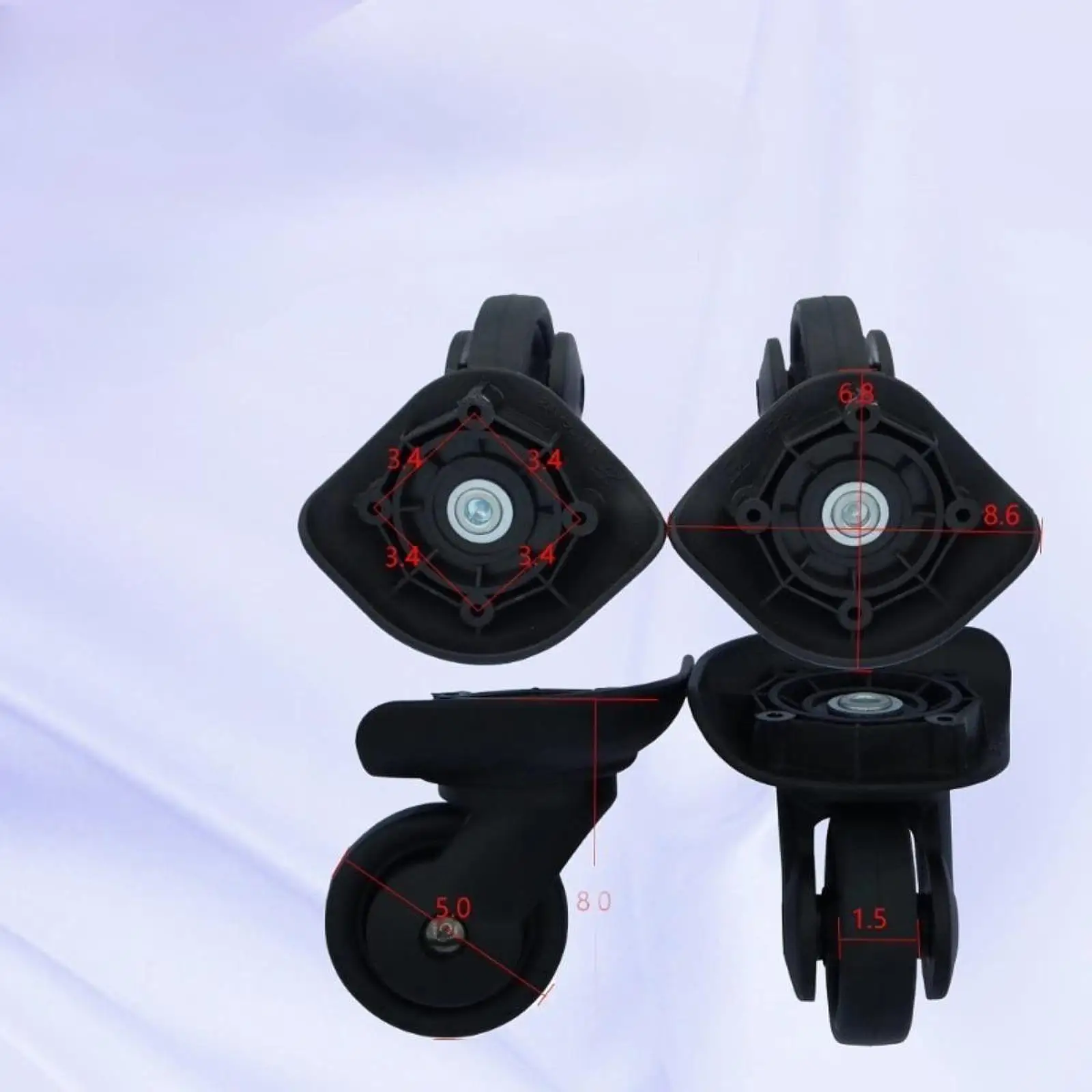 Replacement Trolley Case Wheels Silent Mute Caster 360 Degree Rotation PP Material for Suitcase Luggage Travel Smooth