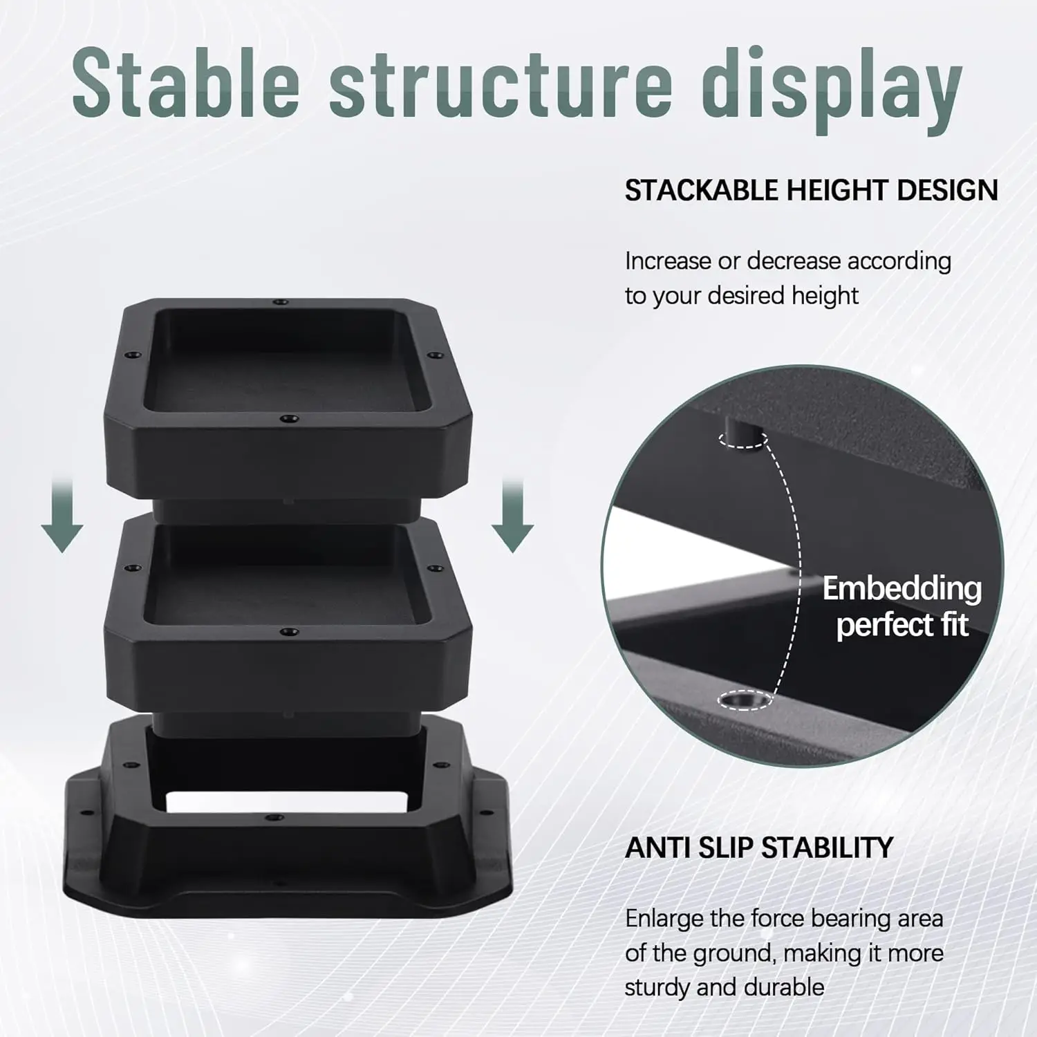 Bed Risers 1 inch Heavy Duty Furniture Risers for Sofa Table and Chair Black 4 Pack