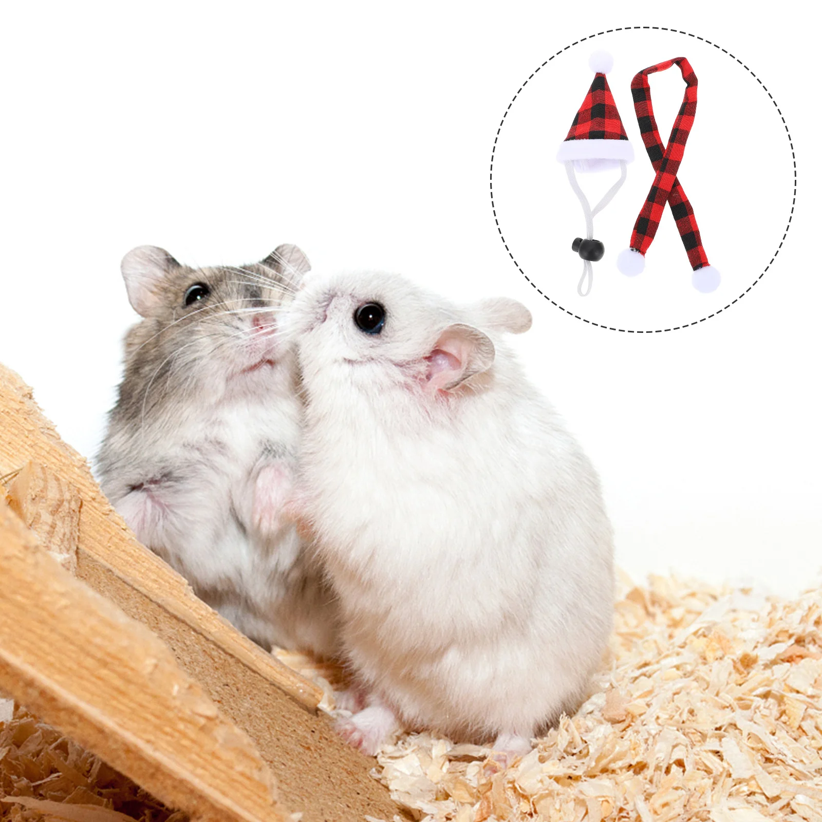 

4Sets Holiday Pet Costume Set Cute Christmas Hats and Scarves for Small Animals Warm Comfortable Dress Up Party Gift Idea