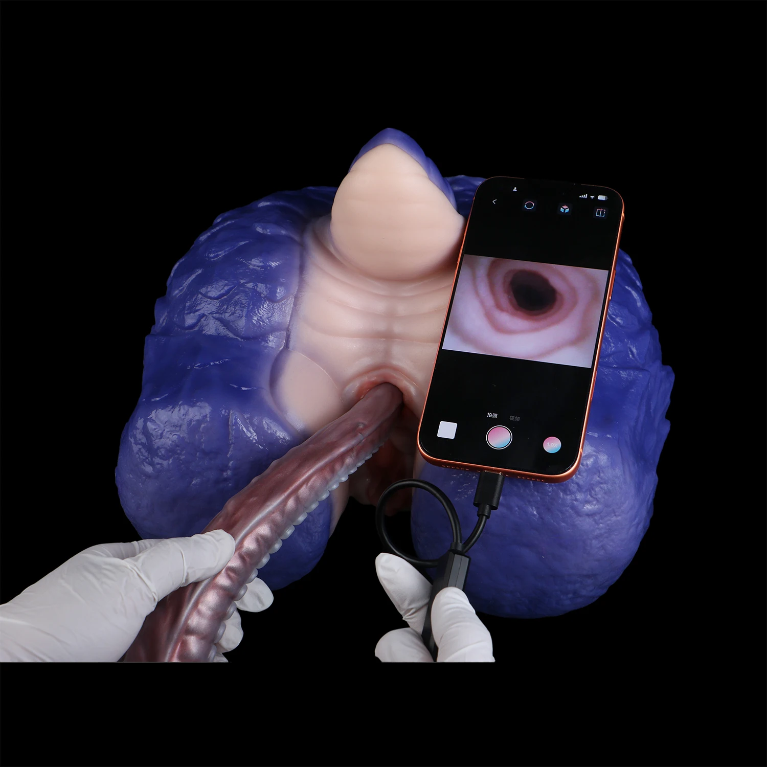 LICKER Extra Long Silicone Peekable Anal Plug With HD Endoscope Camera Tentacle Anal-Dildo Anus Stimulator Sex Toy For Women Men