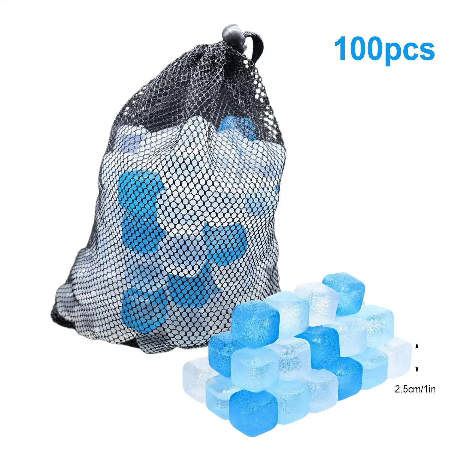 100 Pack Reusable Ice Cubes BPA Free Plastic Ice Packs for Drinks Coolers Lunch Boxes Non-Diluting Refreezable for Party Camping view 6