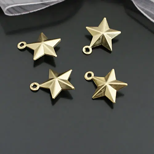 18K Gold Color Brass Small Star Charms High Quality Diy Jewelry Making Supplies Necklace Earrings Accessories for Women