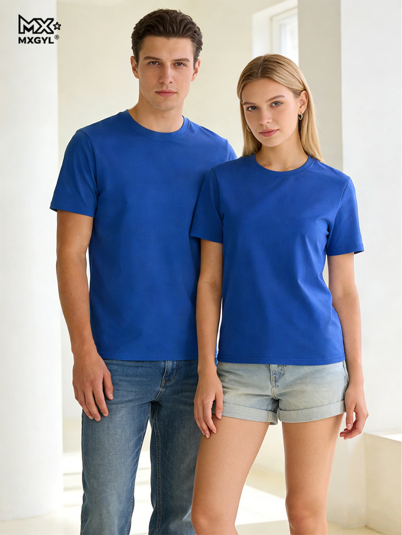

Couple Tops Tshirt O-neck Solid Summer Tops Korean Fashion Shirts Summer T-shirts 2026 Summer White Tops Casual Short Sleeve