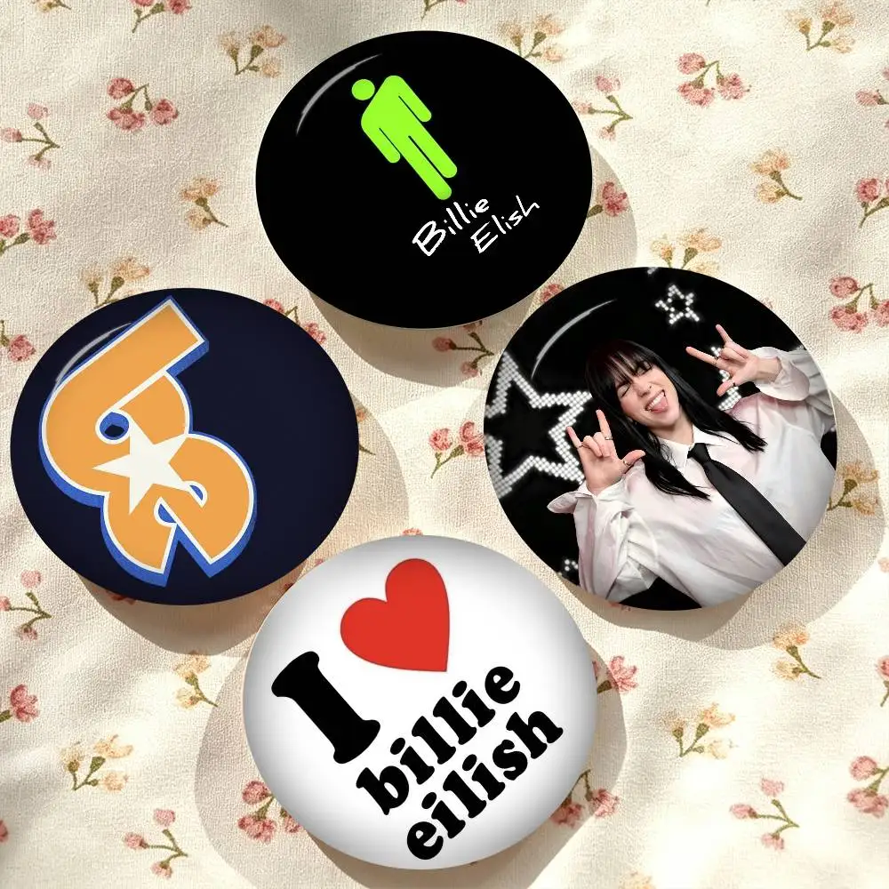 Singer Billie Eilish Cartoon Coin Badge Funny Cartoon Pins Backpack Clothing Brooch Accessories Jewelry