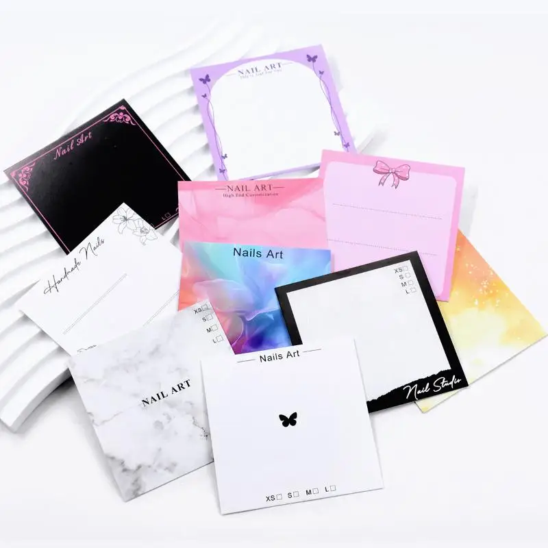 20 Sheets Press On Butterfly Cardboard Nail Bottom Photo Prop Handmade False Nail Art Tips Display Show Card Manicure Tools