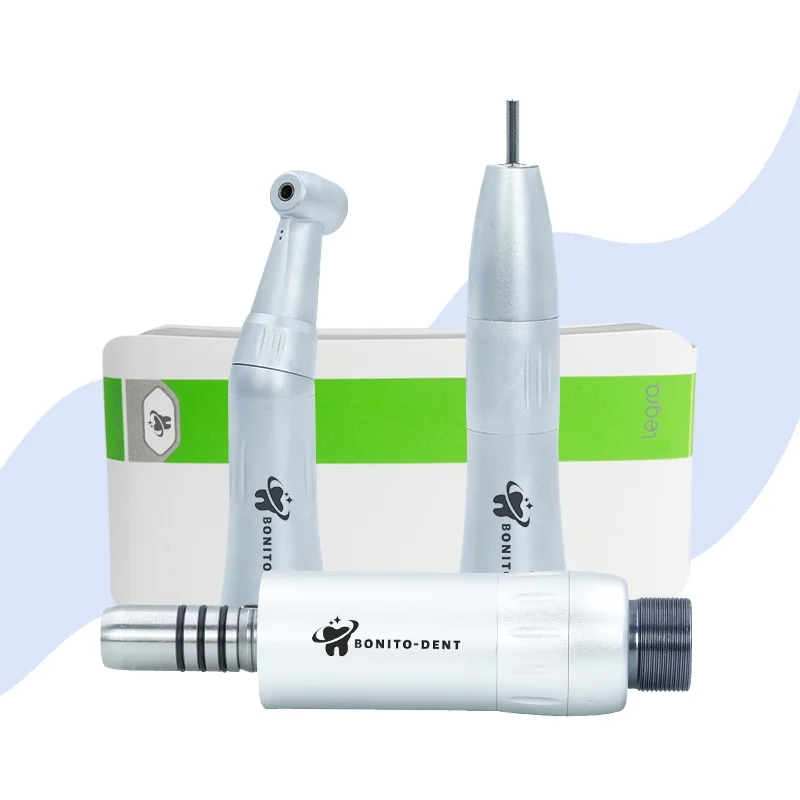 Dental Low Speed Handpiece Kit Air Turbine Straight Contra Angle Air Motor Inner Water Spray 2/4Holes Available