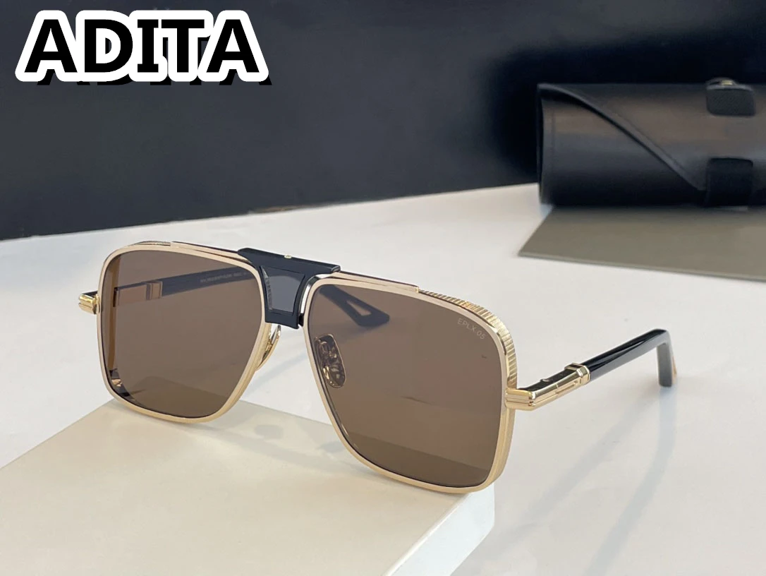 ADITA Eplx05  size 61-19-140 Top High Quality Sunglasses for Men Titanium Style Fashion Design Sunglasses for Womens  with box