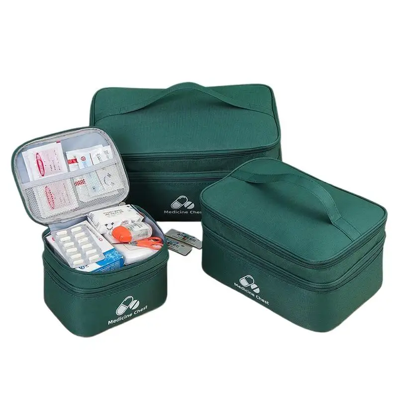 가정 여행용 구급상자 이중층 분류 보관 약품 정리 가방 옥스포드 천 전염병 예방 파우치
