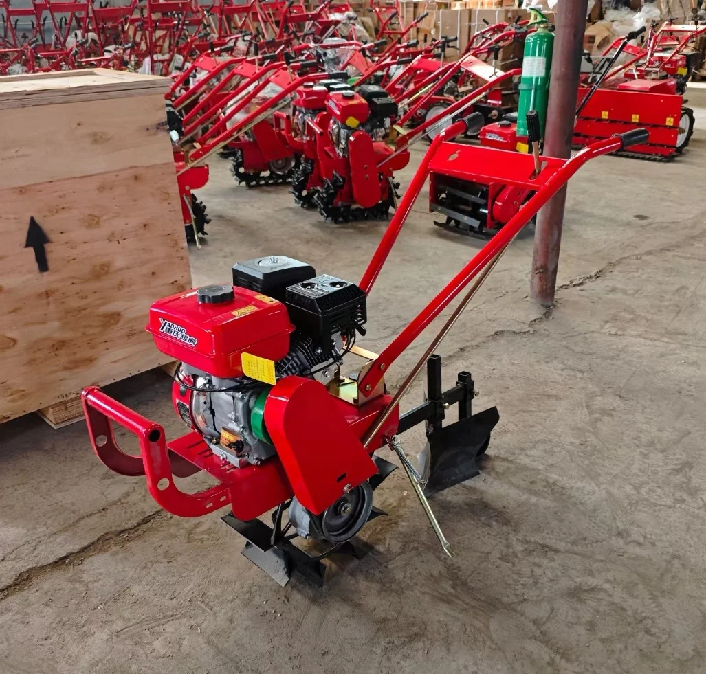 20257HP/170F Benzina Ruota di Ferro Micro Semina Fertilizzazione Mini Motozappa Piccola Erba Multi Coltivatore Macchina per Coltivazione del Suolo