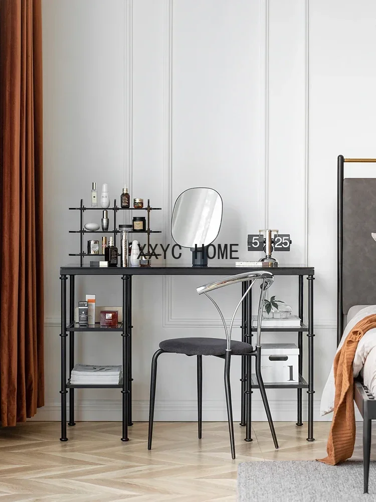 Bureau d'ordinateur en verre, bureau simple et luxueux pour la maison, double couche