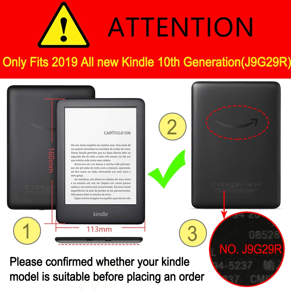 Case for All New Kindle 10th J9G29R 6 Inch 2019 Released e-Book Reader Cover Protective Bag Skin Cases