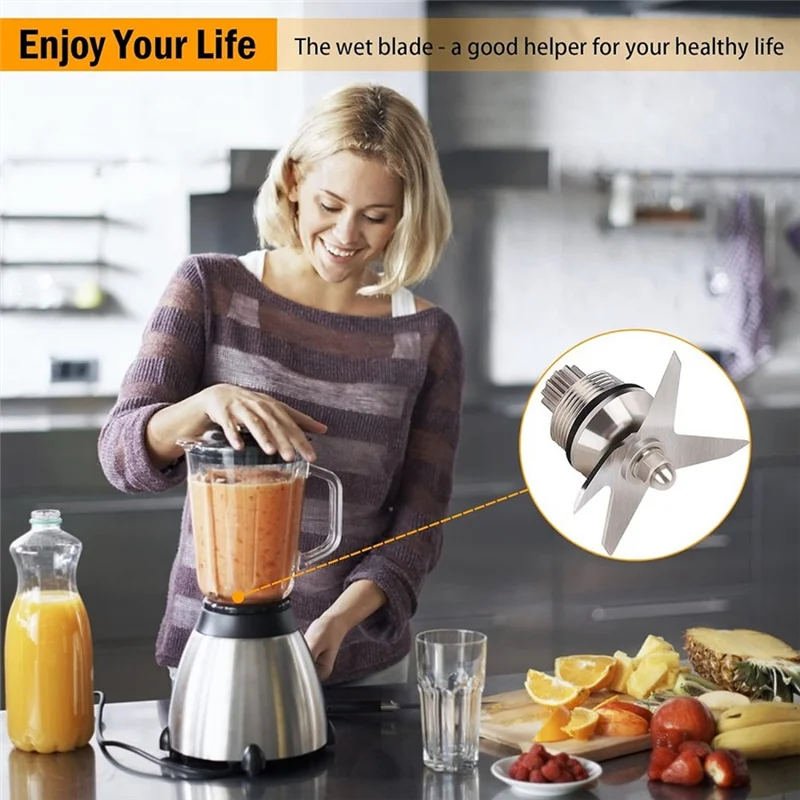 A26T-Blender Wet Blade Stainless Steel Blade Accessories Compatible With 5200 Series Blender Mixer