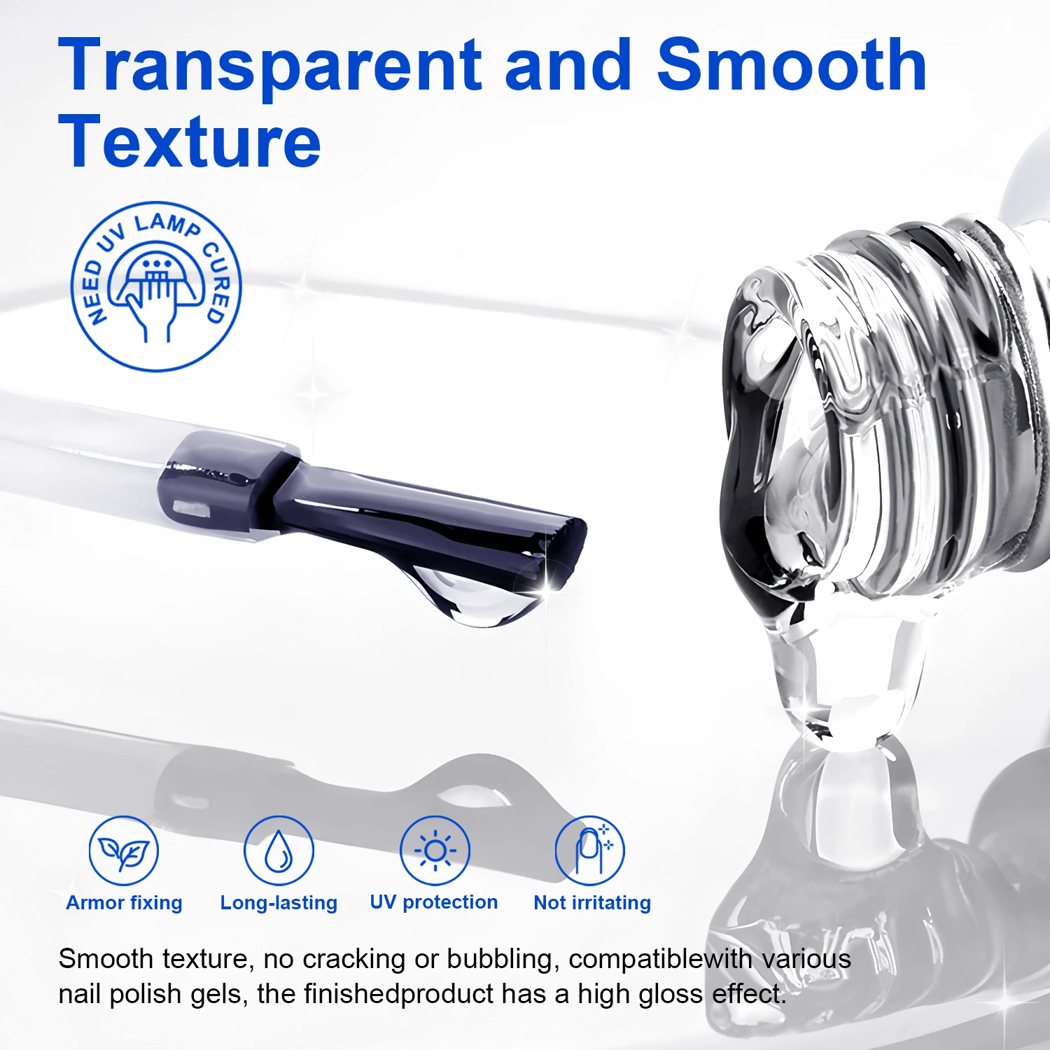 TWOING 15ml Super Shine Top Coat Gel No Wipe Sealer Diamond Finish Salon جودة طلاء الأظافر #3