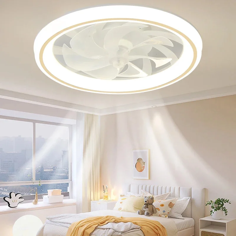 Luz de techo LED moderna con ventilador, lámpara de ventilador de techo nórdico, ventiladores de Control remoto para dormitorio, comedor, sala de estar, iluminación interna