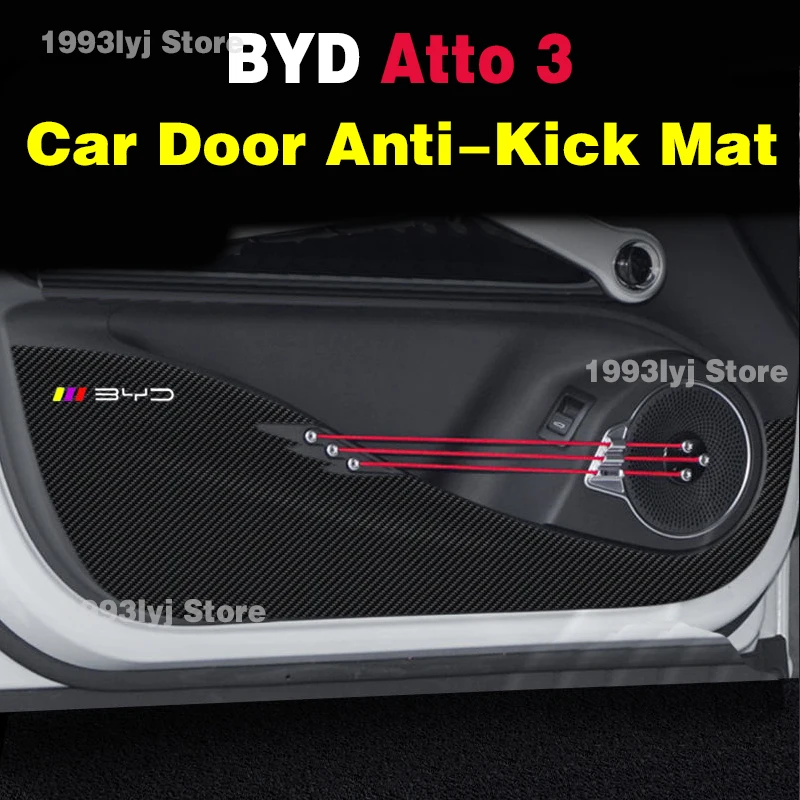 Car Door Anti-dirty Anti-kick Mat Pad Cushion Sticker Garnish Decoration Car-styling For BYD Atto 3 Yuan Plus EV Accessories