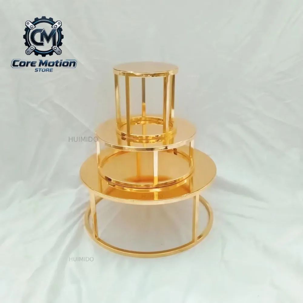 Metal round and square gold floating cake separator holder for wedding birthday party interval dessert table display