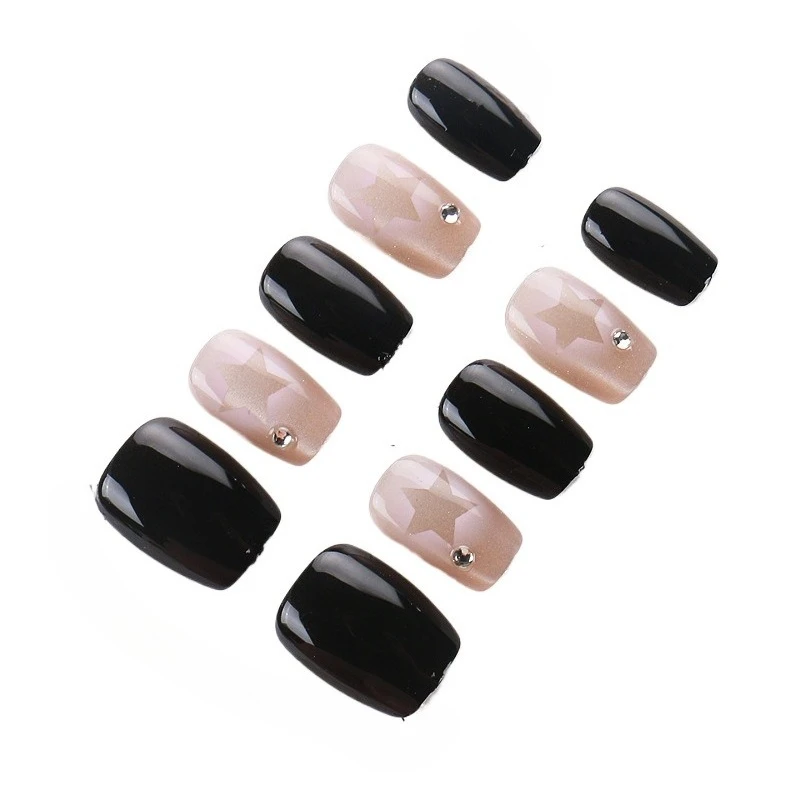 

Wear nail art advanced sense fake nails star cat eye nail art piece removable nail sticker