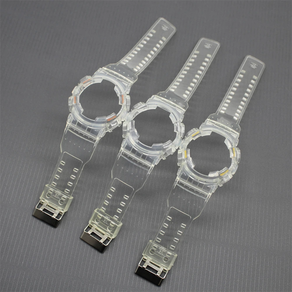 Transparent Color Integrated set Watchband for Casio G-SHOCK GA100 GA110 GA120 GA140 Strap and Bezel Waterproof Watch Band