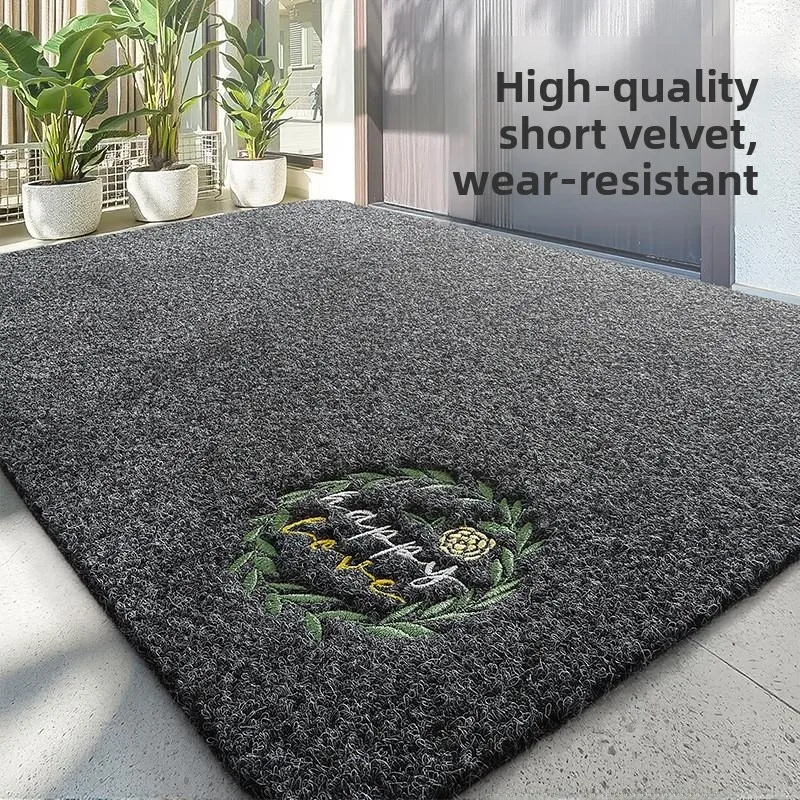 

Japanese Sle Entrance Floor Carpet Mat Anti-Slip Home Use Dust Removal Door Mat Square ape Pure Color Polypropylene Fiber