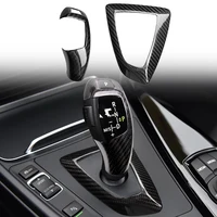 Fibra de carbono Real para BMW F20 F21 F22 F23 F30 F34 F10 F11 F07 F18 F25 F26 F15 F16 i8 RHD LHD perilla de palanca de cambios Panel embellecedor de marco