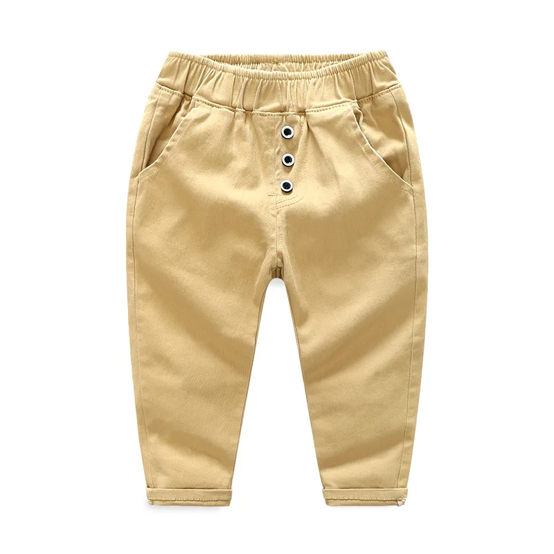 

Детские брюки UNITIM для мальчиков, весна 2026, из чистого хлопка, повседневные, с эластичным поясом, универсальные