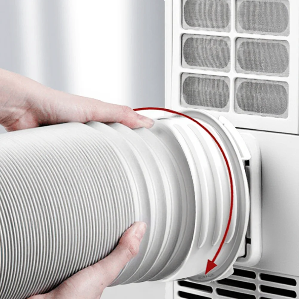 White PVC Round Connector For Portable Air Conditioner Hose 130mm 150mm Threaded Adapter Ventilation Duct Coupling
