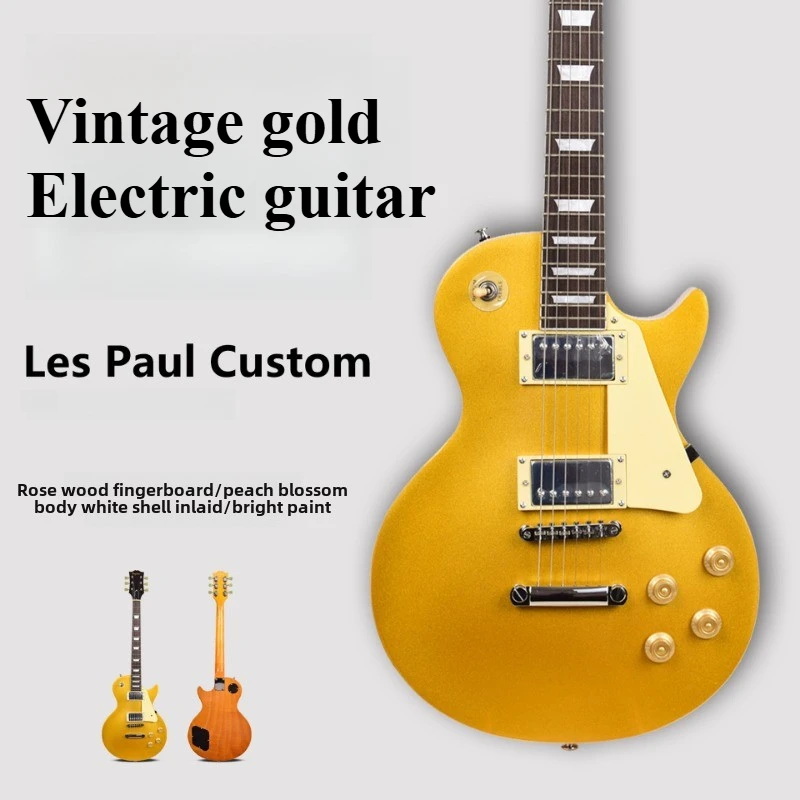 

Gold Retro LP Electric Guitar Mahogany Classic Studio Electric Guitar Good Sound Comfortable Hand Feel Rosewood Fingerboard