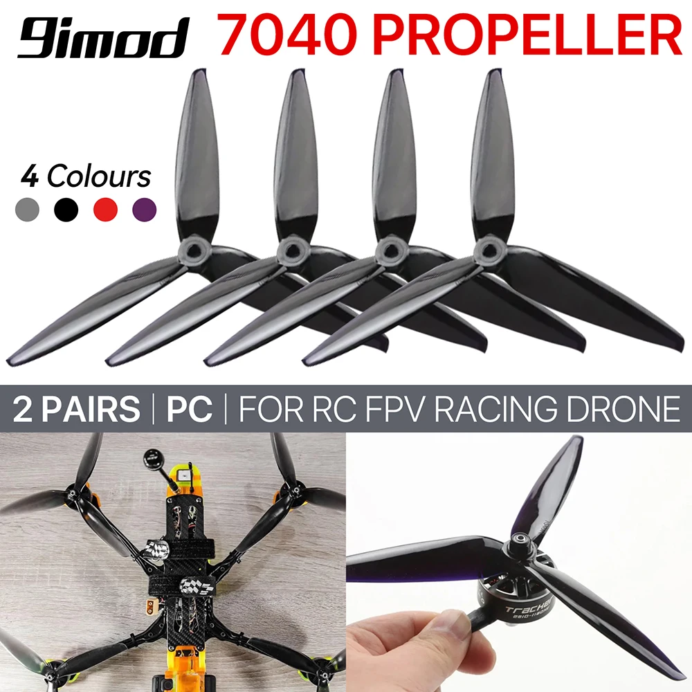 9IMOD 2/10Pairs HQProp HQ 7X4X3 7040 Propellers 7inch 3-Blades Tri-Blade Props CW+CCW for RC FPV Racing Drone DIY Parts