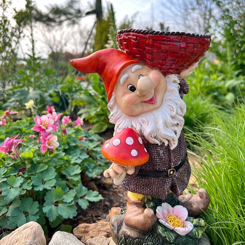 

Outdoor Garden Courtyard Figurines Adornments Cute Elf Dwarf Flowerpots Resin Decoration Home Homestay Balcony Sculpture Crafts