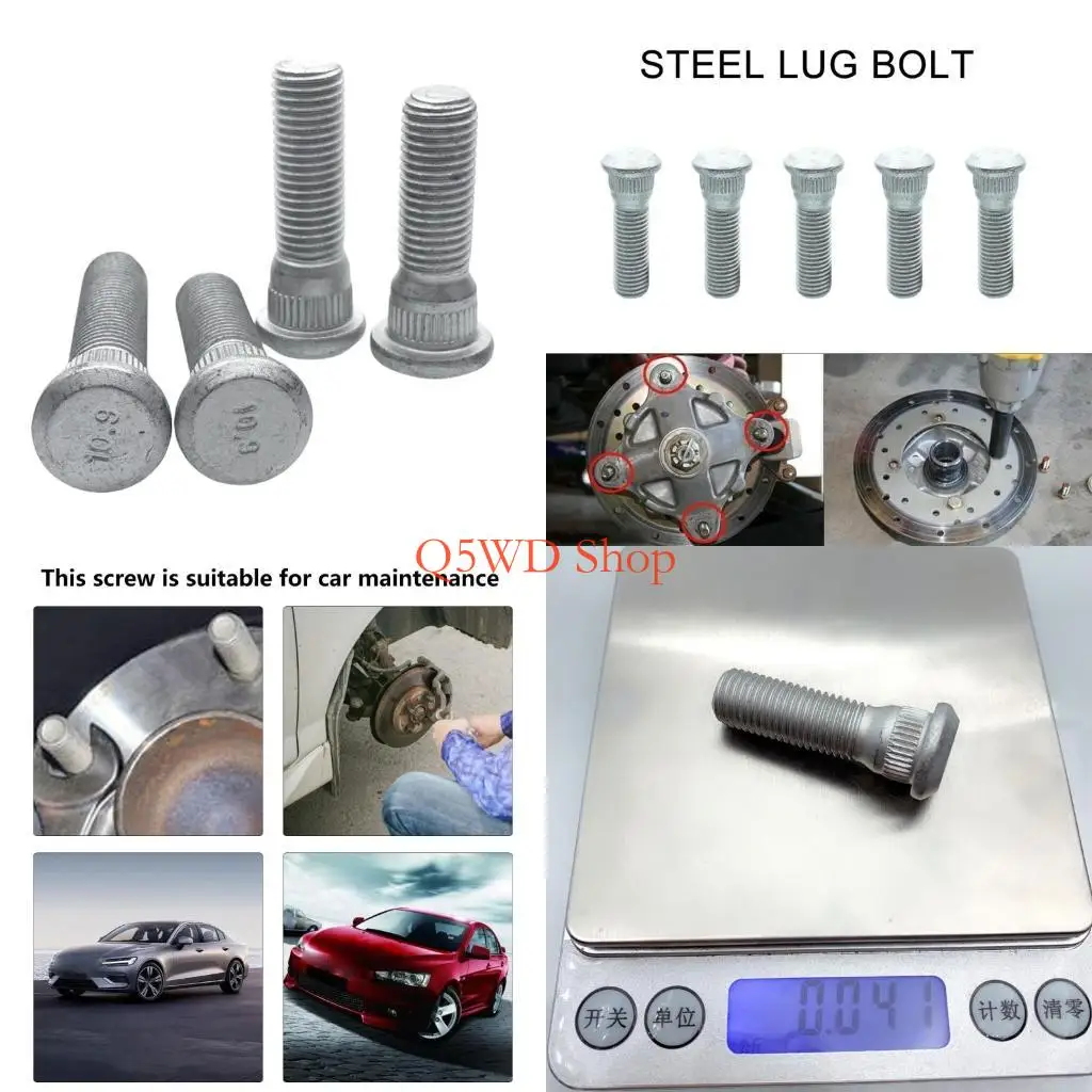 

Q5WD 10 шт. колесные шпильки, гайки для шин, 12 мм 5 автомобильные колесные шпильки, автомобильные аксессуары
