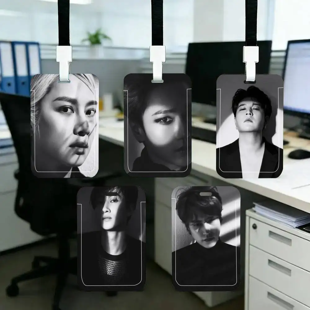 Kpop Korean Boy Group Super Junior ID Card Holder Neck Strap Pendant Door Badge Holder Lanyards Keychain Work Credential