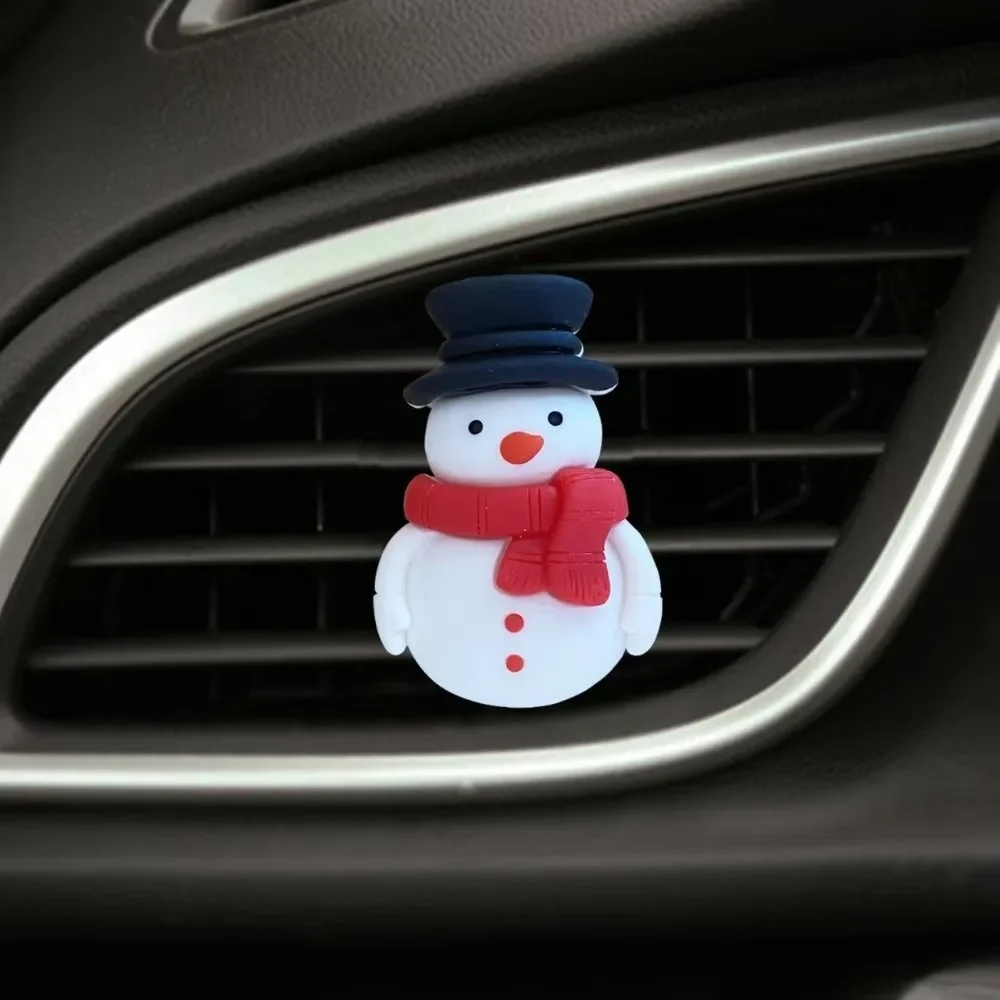 3D Christmas Car Aromatherapy Vent Clip Resin Santa Claus Air Outlet Christmas Decoration Creative Snowman
